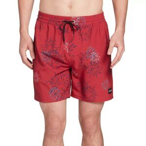 Hurley Men's Fireworks Volley 17" Swim Trunks MBS0011380-H687 Red Size S Small